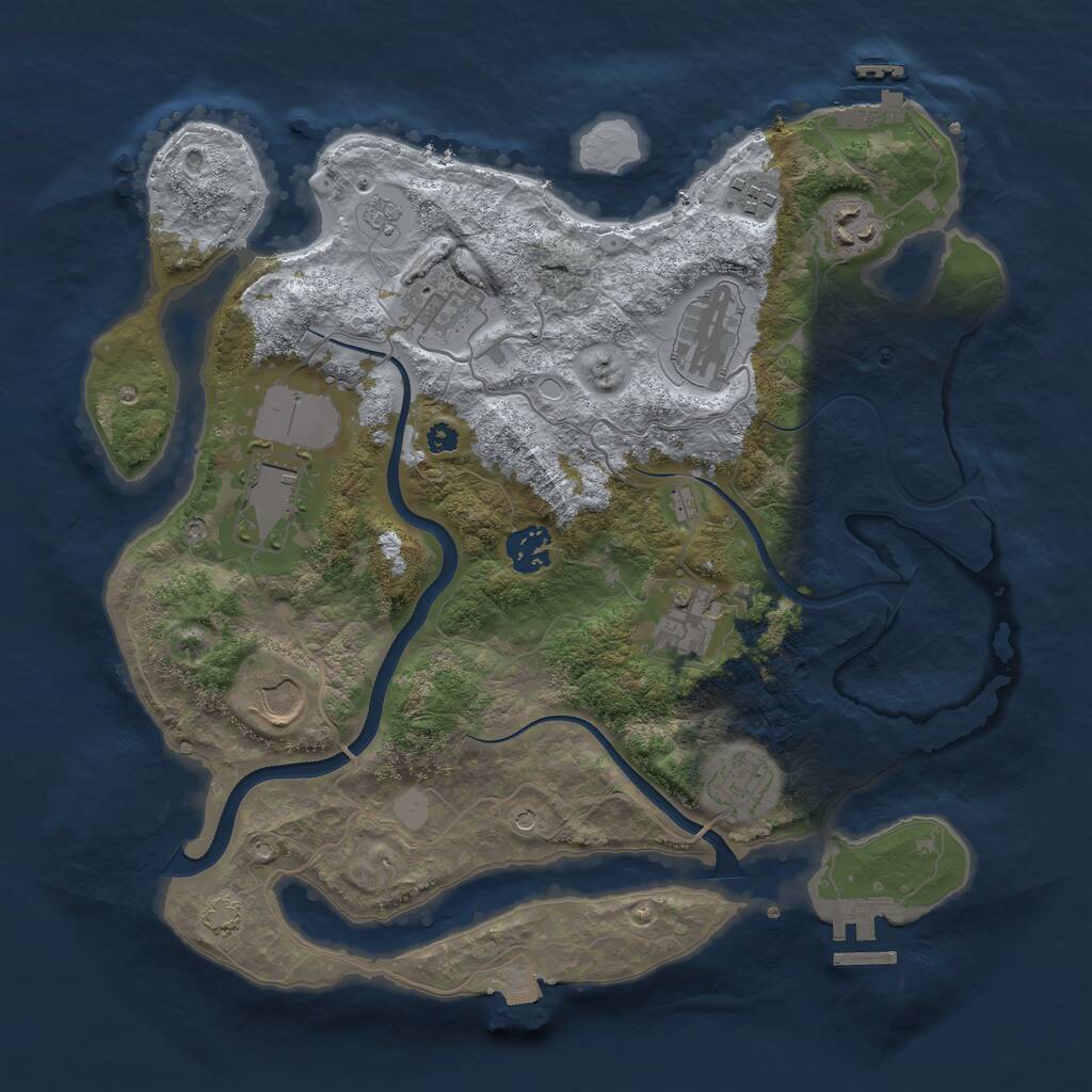 Rust Map: Procedural Map, Size: 3500, Seed: 20470317, 15 Monuments