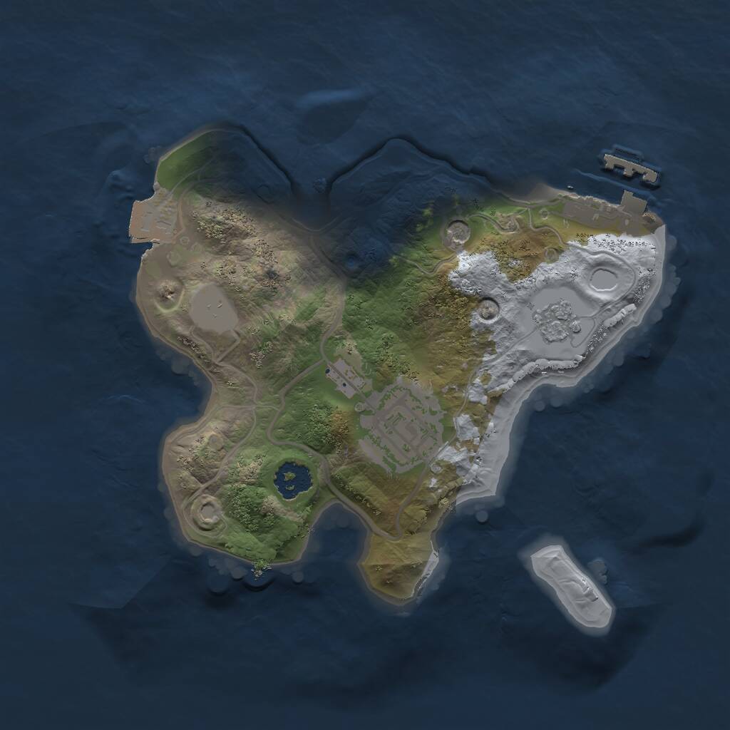Rust Map: Procedural Map, Size: 2000, Seed: 1552905857, 5 Monuments