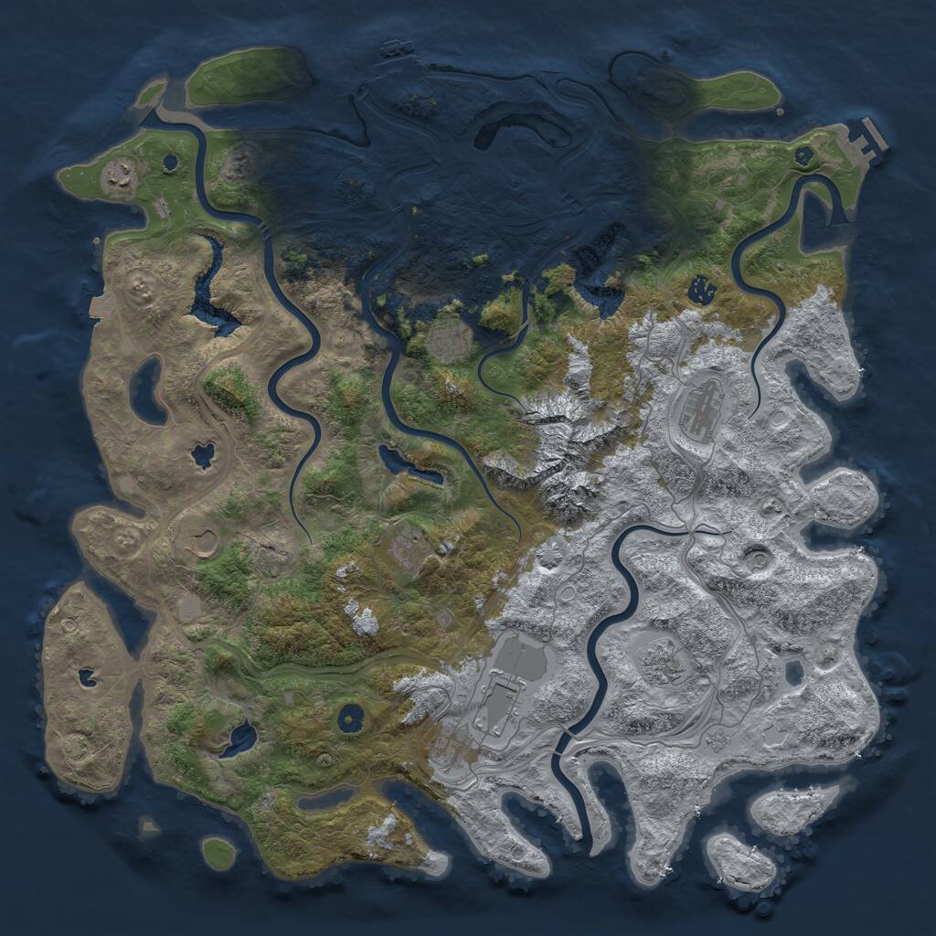Rust Map: Procedural Map, Size: 5000, Seed: 1651032044, 16 Monuments