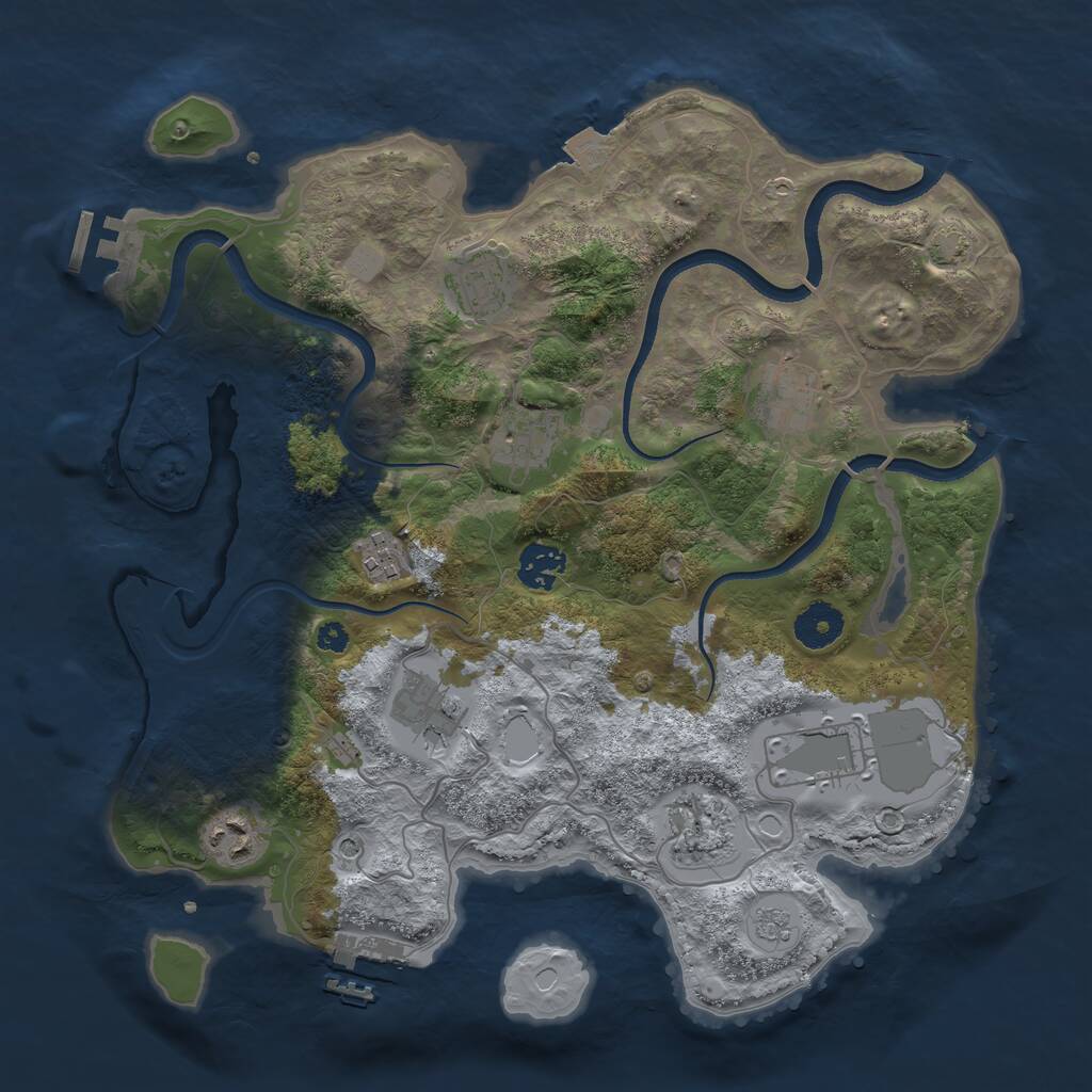 Rust Map: Procedural Map, Size: 3500, Seed: 1558568632, 15 Monuments