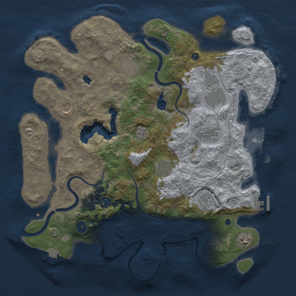Rust Map: Procedural Map, Size: 4000, Seed: 1361108249, 14 Monuments
