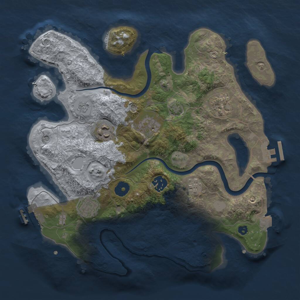 Rust Map: Procedural Map, Size: 3100, Seed: 394503, 12 Monuments