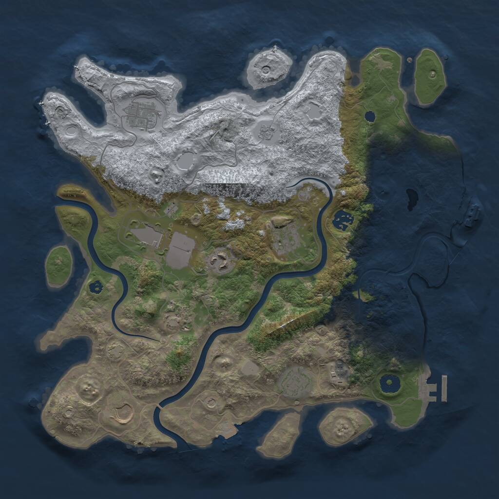 Rust Map: Procedural Map, Size: 3750, Seed: 960721, 15 Monuments