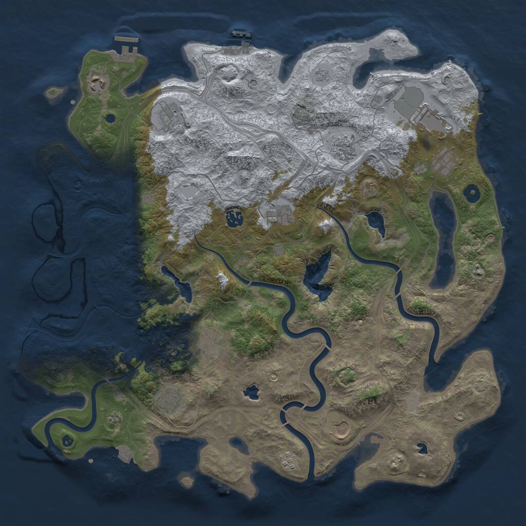 Rust Map: Procedural Map, Size: 4500, Seed: 138020313, 17 Monuments