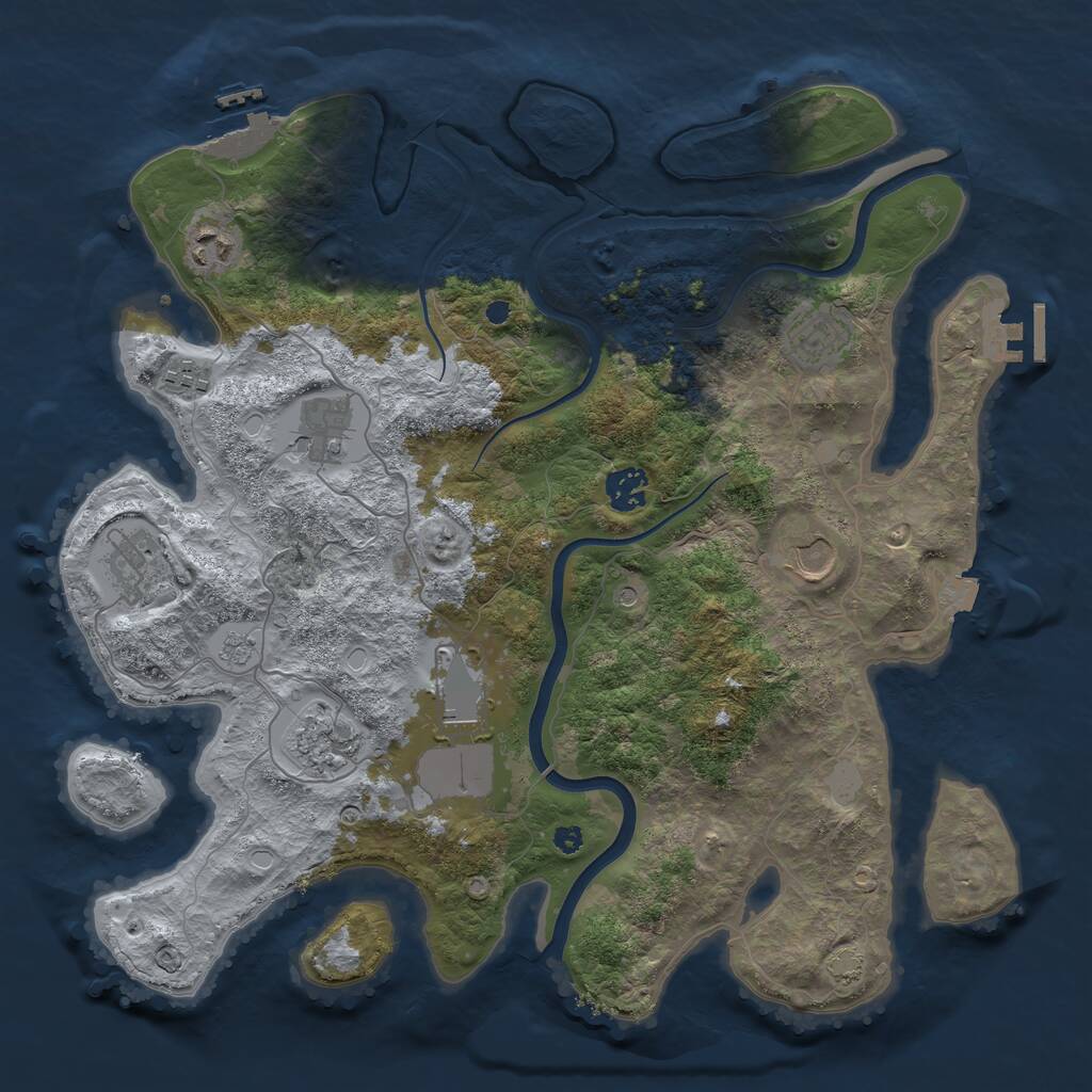 Rust Map: Procedural Map, Size: 3750, Seed: 899746, 15 Monuments