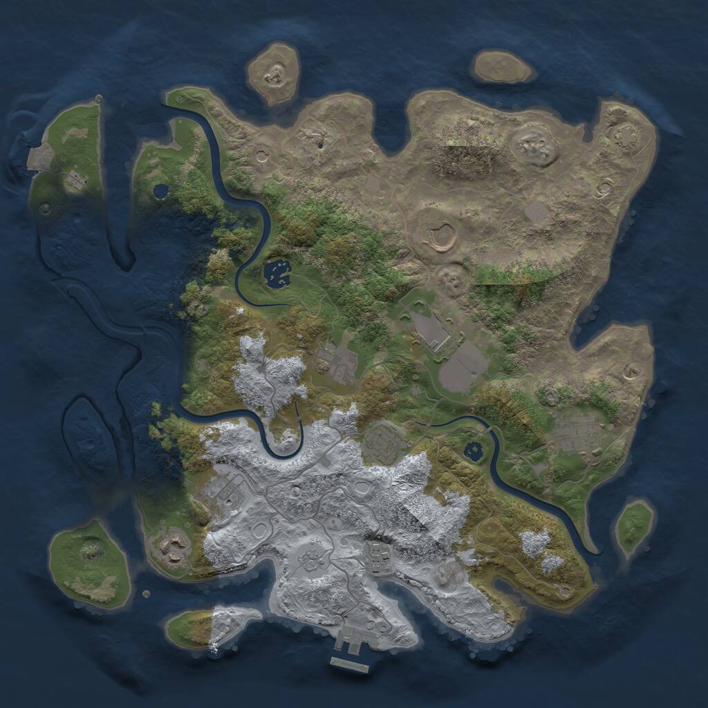 Rust Map: Procedural Map, Size: 3700, Seed: 679174536, 14 Monuments