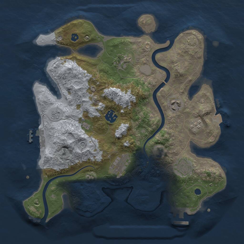 Rust Map: Procedural Map, Size: 3100, Seed: 934343, 12 Monuments