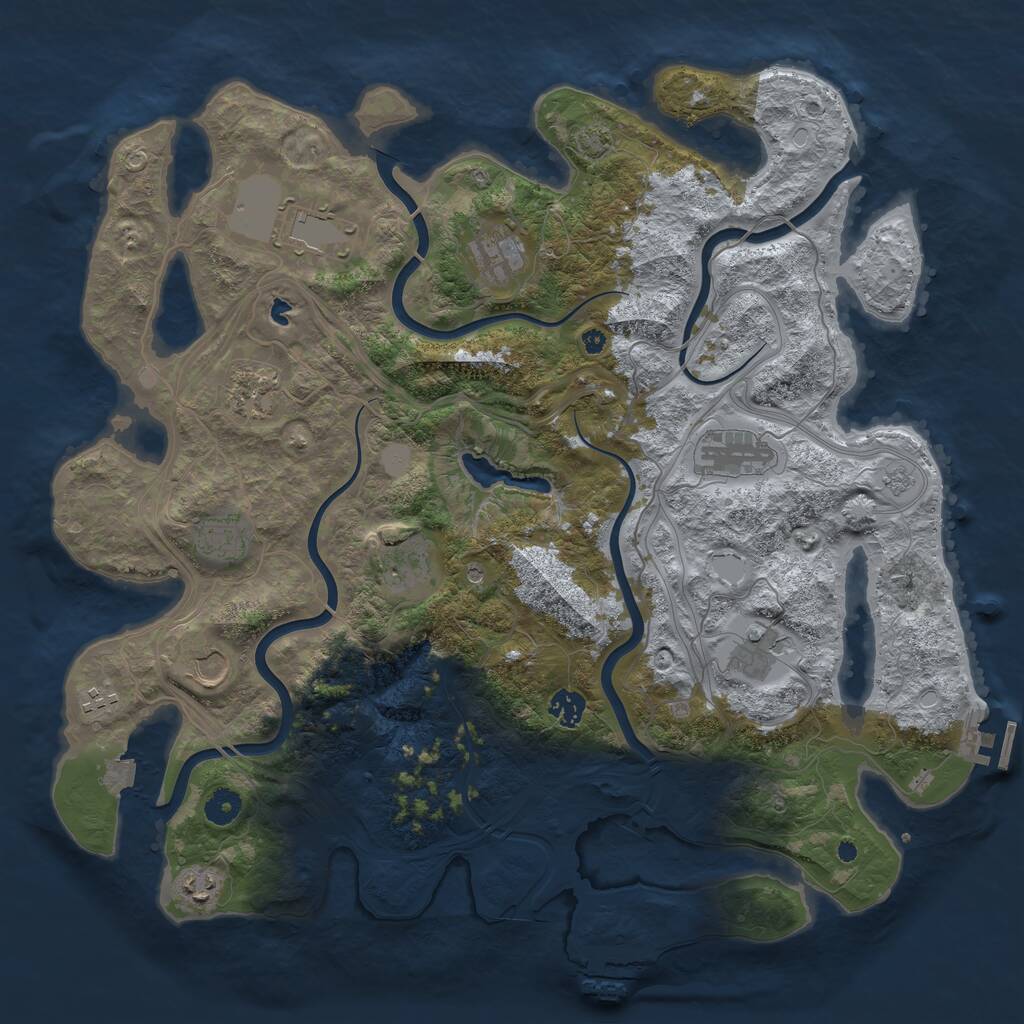 Rust Map: Procedural Map, Size: 4250, Seed: 208837, 17 Monuments