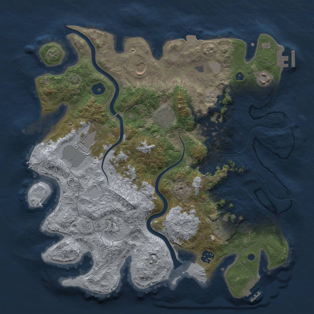 Rust Map: Procedural Map, Size: 3750, Seed: 695392, 15 Monuments