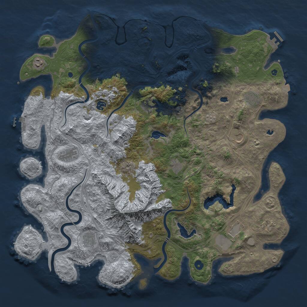 Rust Map: Procedural Map, Size: 5000, Seed: 145795, 17 Monuments