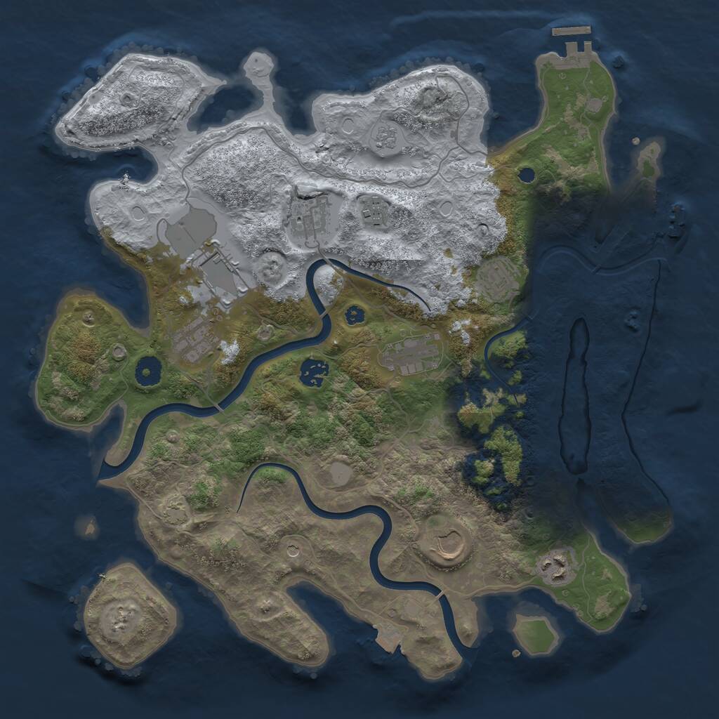 Rust Map: Procedural Map, Size: 3750, Seed: 315996, 15 Monuments
