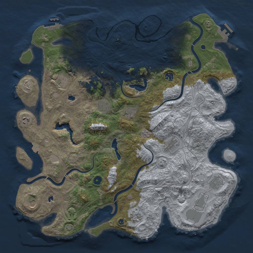 Rust Map: Procedural Map, Size: 4500, Seed: 567541, 17 Monuments