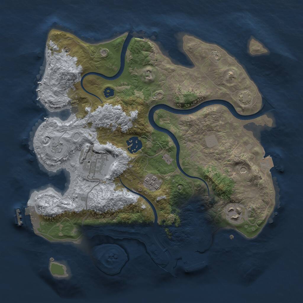 Rust Map: Procedural Map, Size: 2900, Seed: 1352937405, 10 Monuments