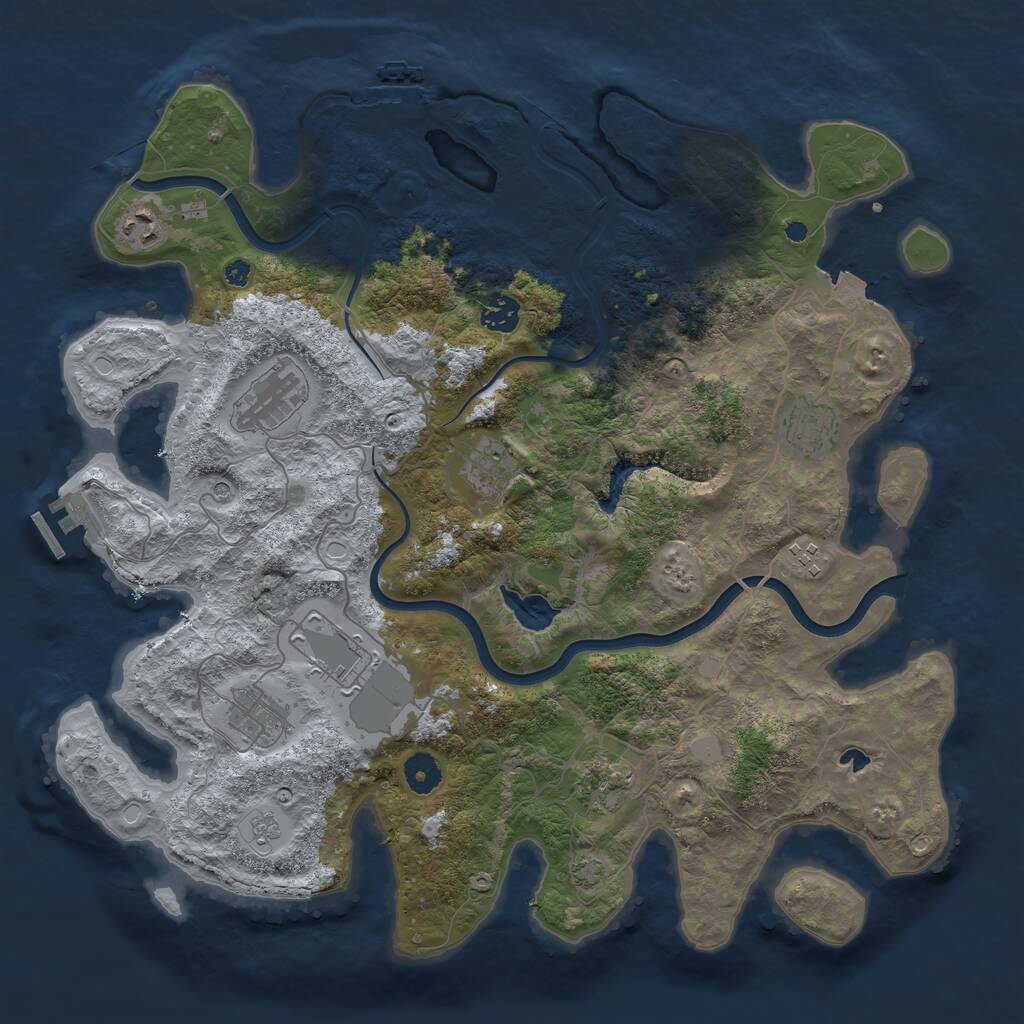 Rust Map: Procedural Map, Size: 4000, Seed: 1072745998, 15 Monuments