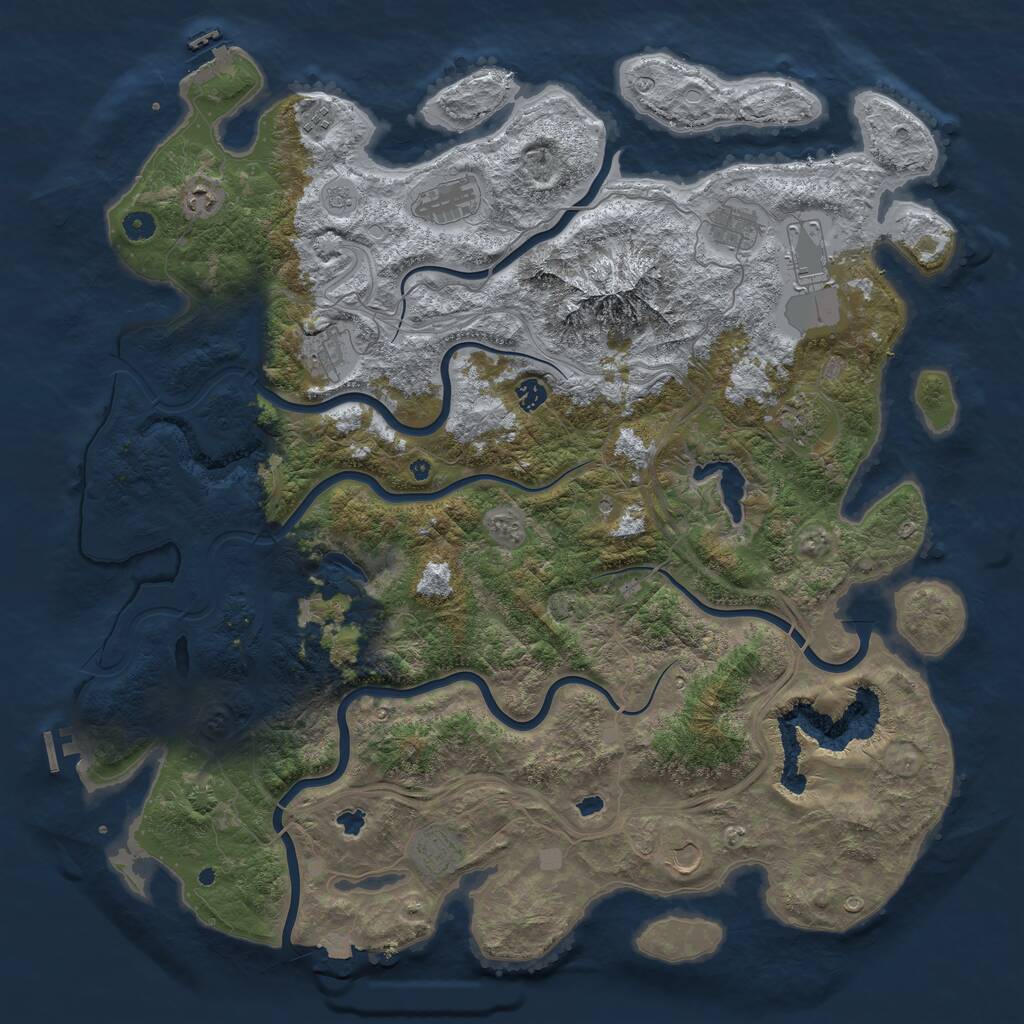 Rust Map: Procedural Map, Size: 5000, Seed: 468819, 16 Monuments