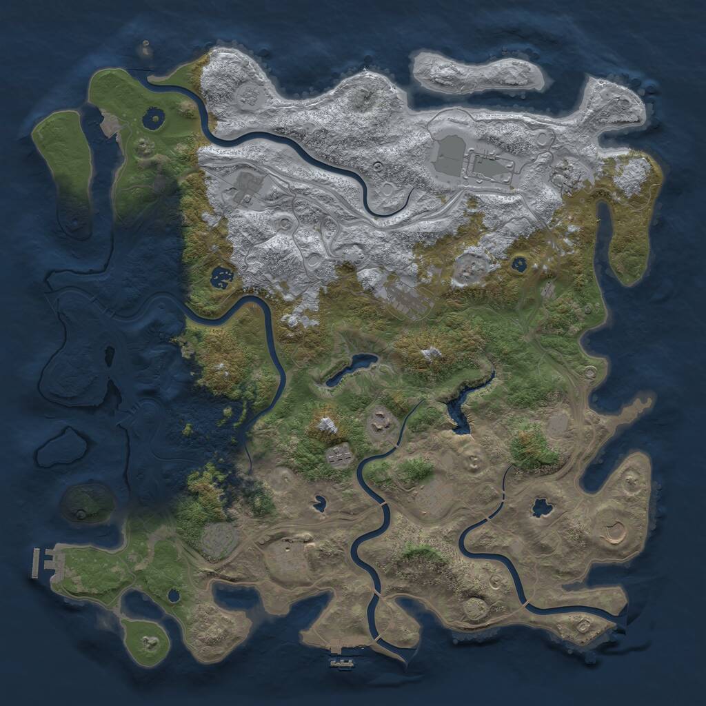 Rust Map: Procedural Map, Size: 4750, Seed: 731016, 17 Monuments