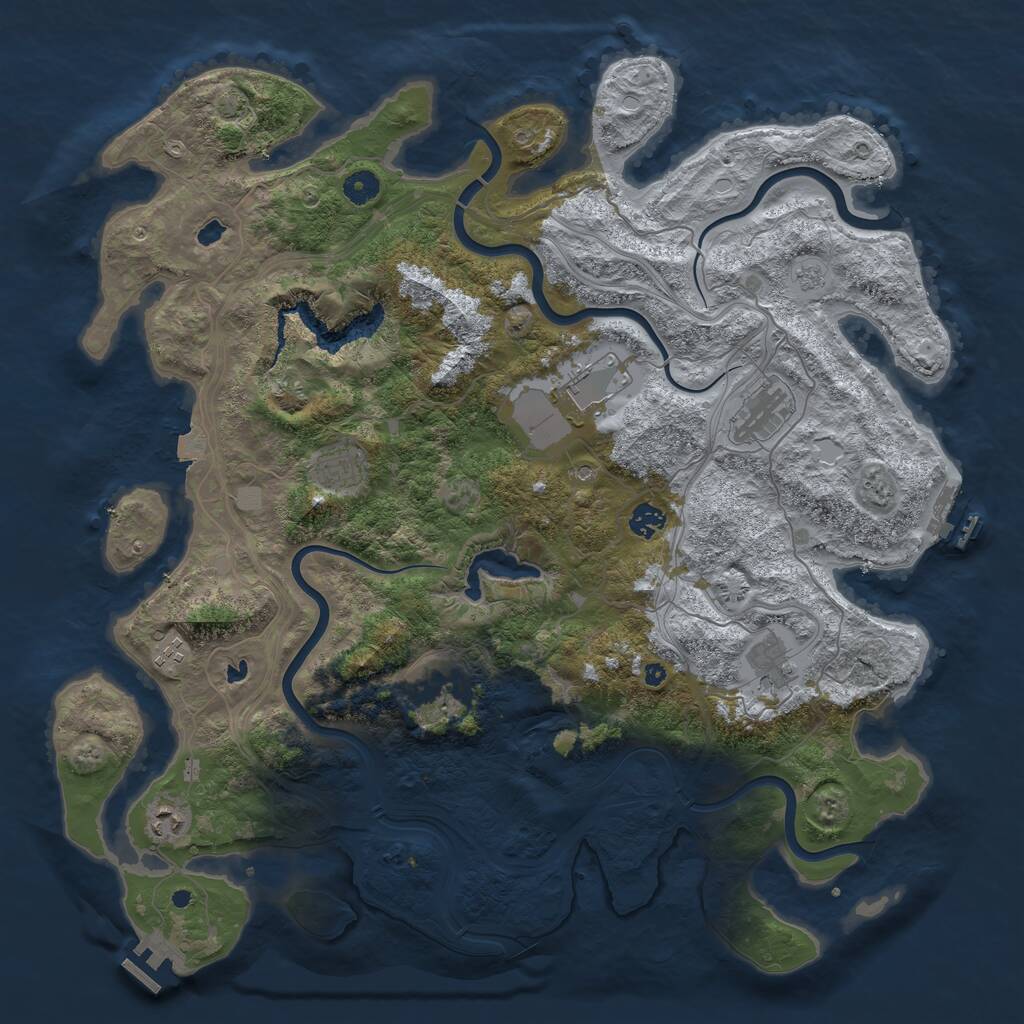 Rust Map: Procedural Map, Size: 4500, Seed: 586999, 14 Monuments