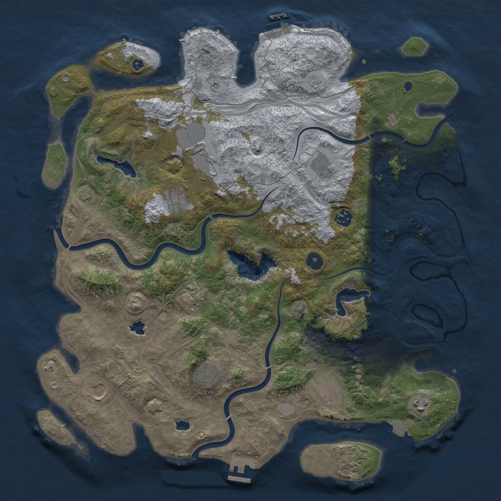 Rust Map: Procedural Map, Size: 4500, Seed: 192322, 16 Monuments