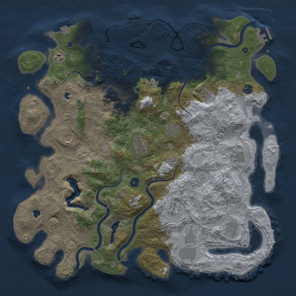 Rust Map: Procedural Map, Size: 4750, Seed: 692766, 17 Monuments