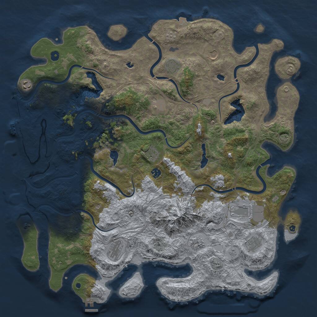 Rust Map: Procedural Map, Size: 5000, Seed: 181137, 17 Monuments