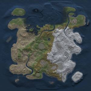 Thumbnail Rust Map: Procedural Map, Size: 3500, Seed: 1013196313, 13 Monuments