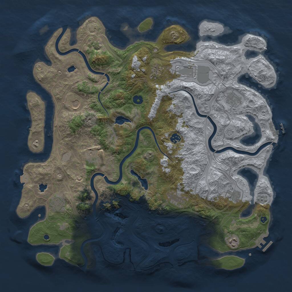 Rust Map: Procedural Map, Size: 4500, Seed: 592704, 17 Monuments