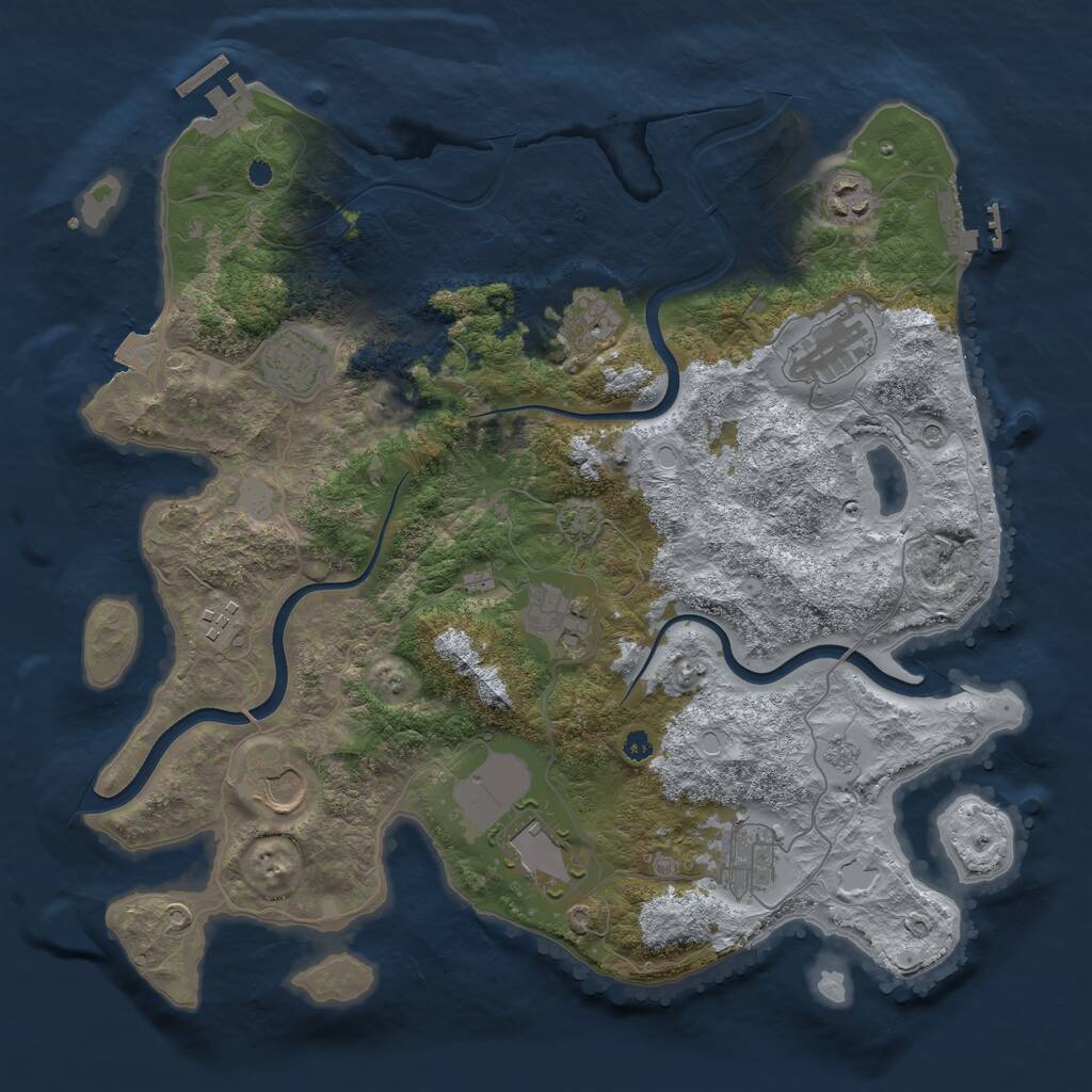 Rust Map: Procedural Map, Size: 3700, Seed: 247074089, 15 Monuments