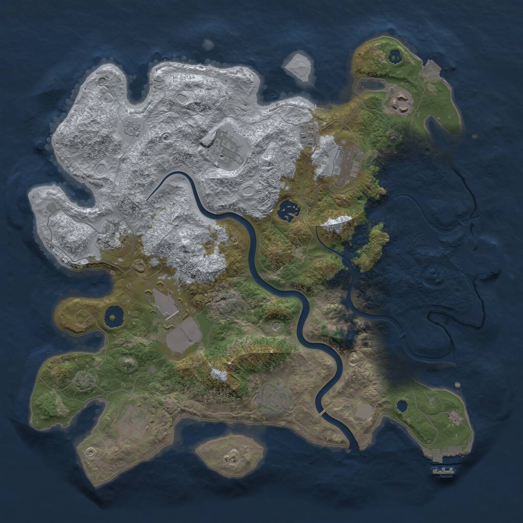 Rust Map: Procedural Map, Size: 3750, Seed: 603222, 15 Monuments