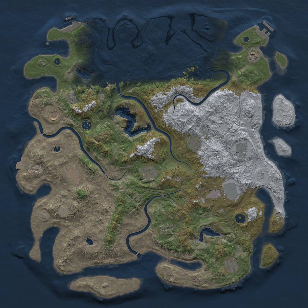 Rust Map: Procedural Map, Size: 4750, Seed: 206580, 17 Monuments