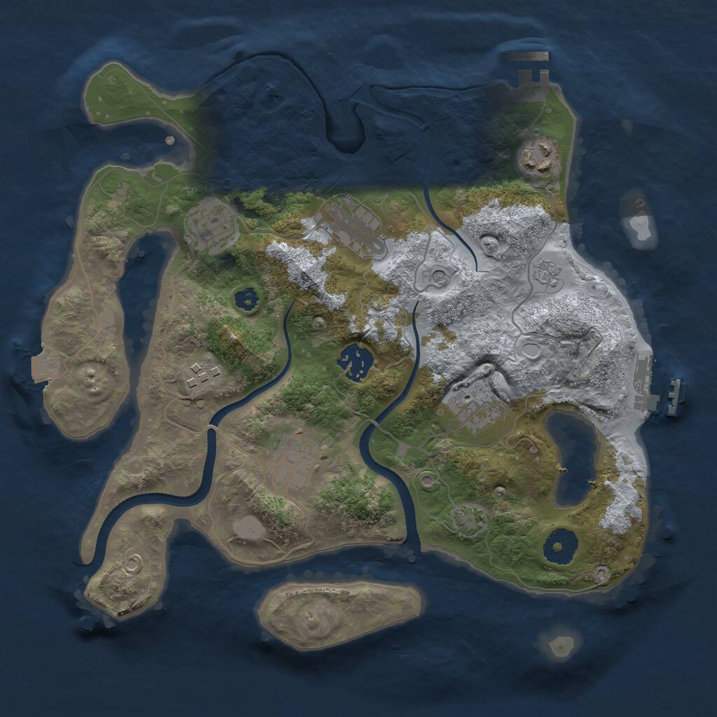 Rust Map: Procedural Map, Size: 3100, Seed: 207454, 13 Monuments