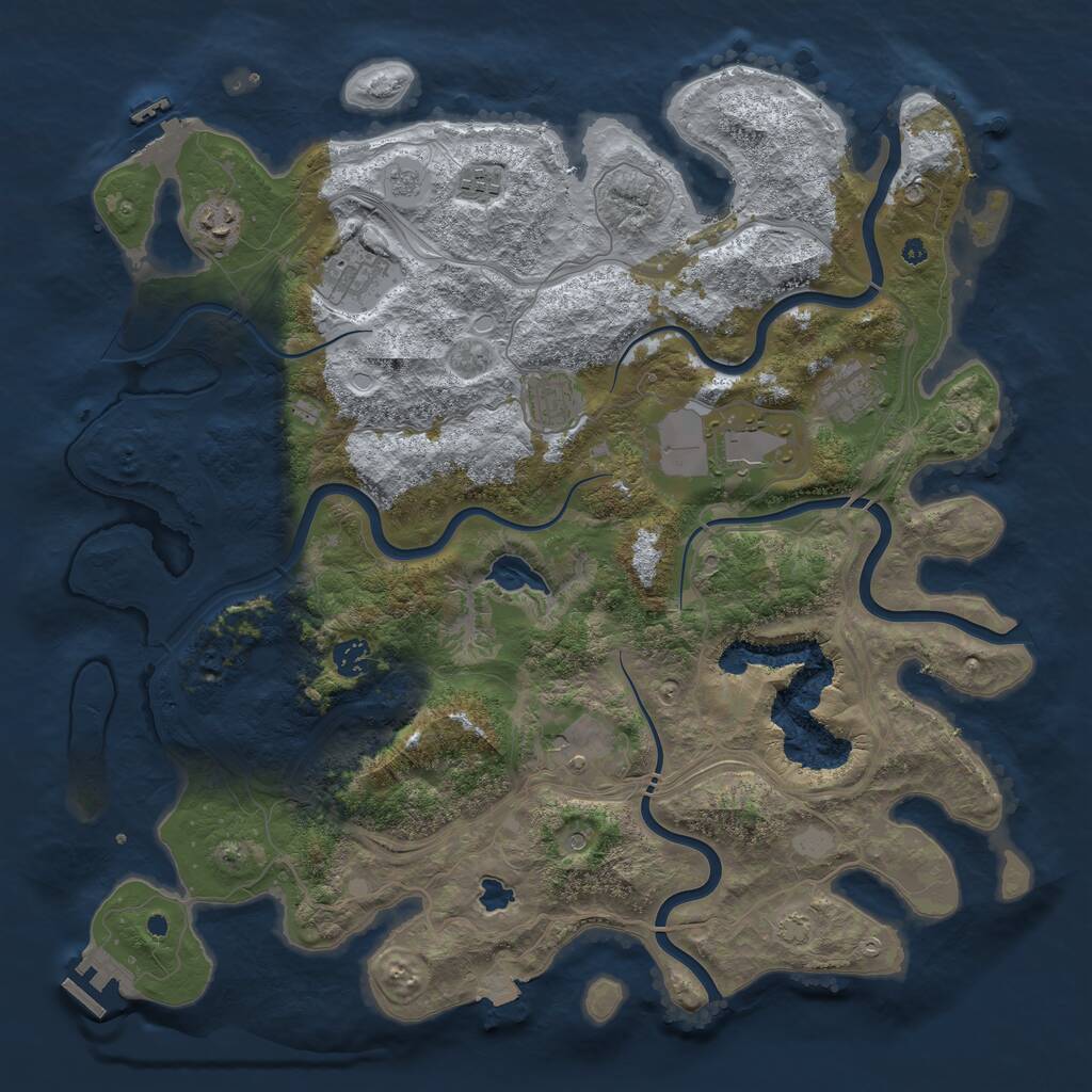 Rust Map: Procedural Map, Size: 4250, Seed: 771485, 14 Monuments