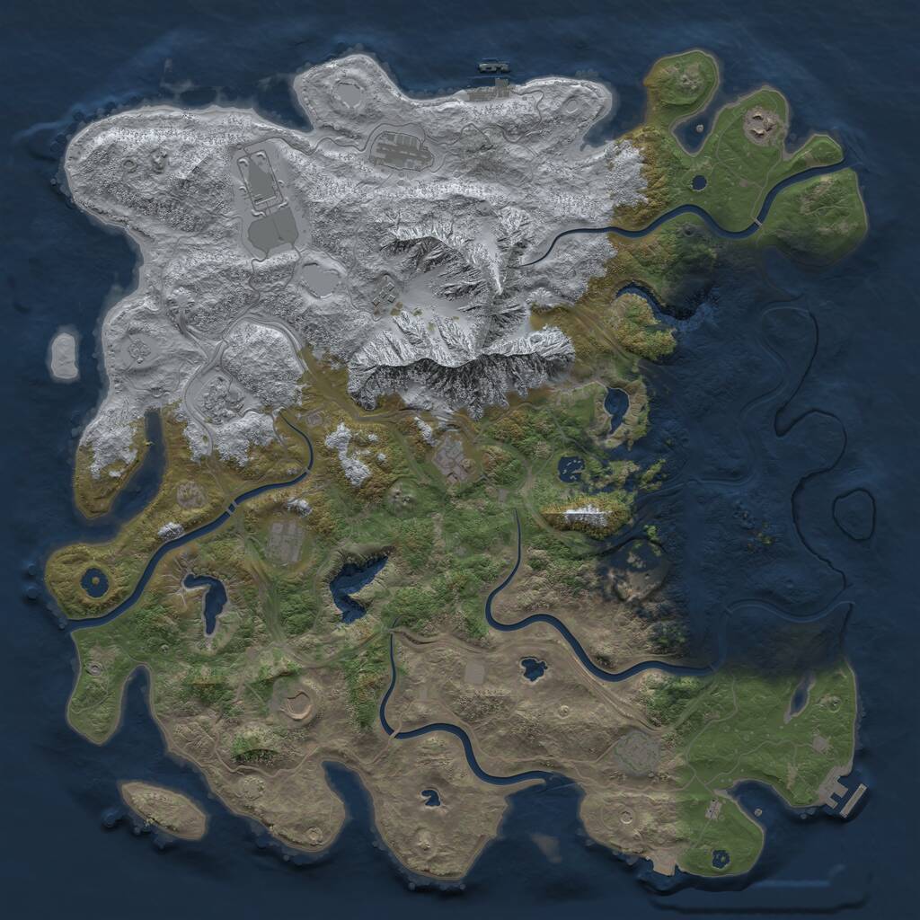 Rust Map: Procedural Map, Size: 5000, Seed: 254935, 17 Monuments