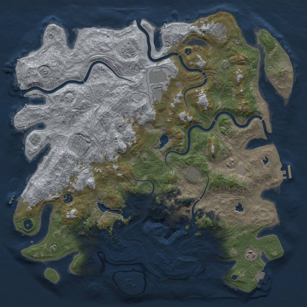 Rust Map: Procedural Map, Size: 4750, Seed: 729131, 15 Monuments