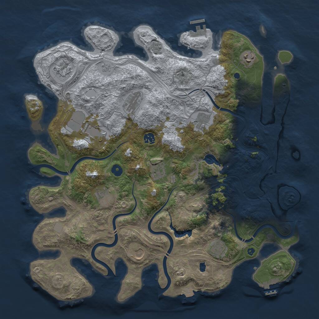 Rust Map: Procedural Map, Size: 4250, Seed: 289097, 17 Monuments