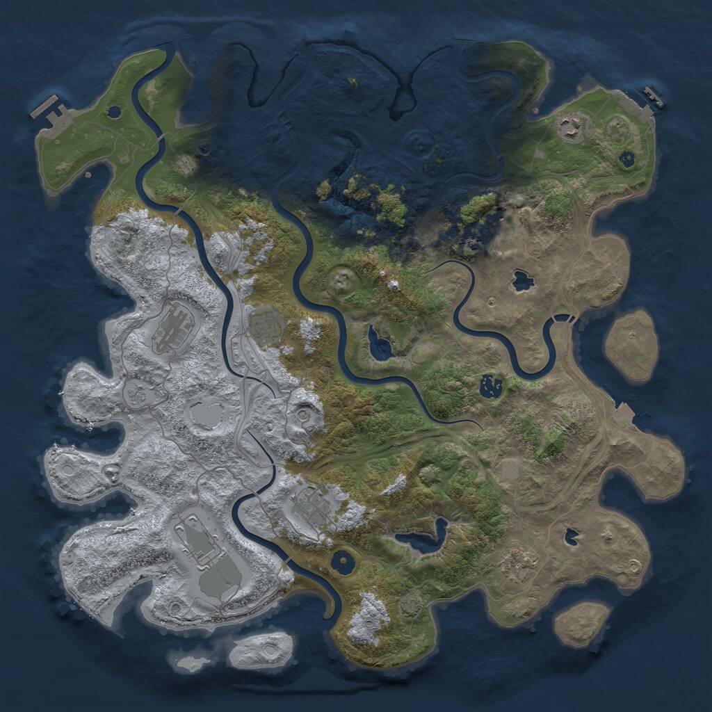 Rust Map: Procedural Map, Size: 4500, Seed: 663514, 15 Monuments