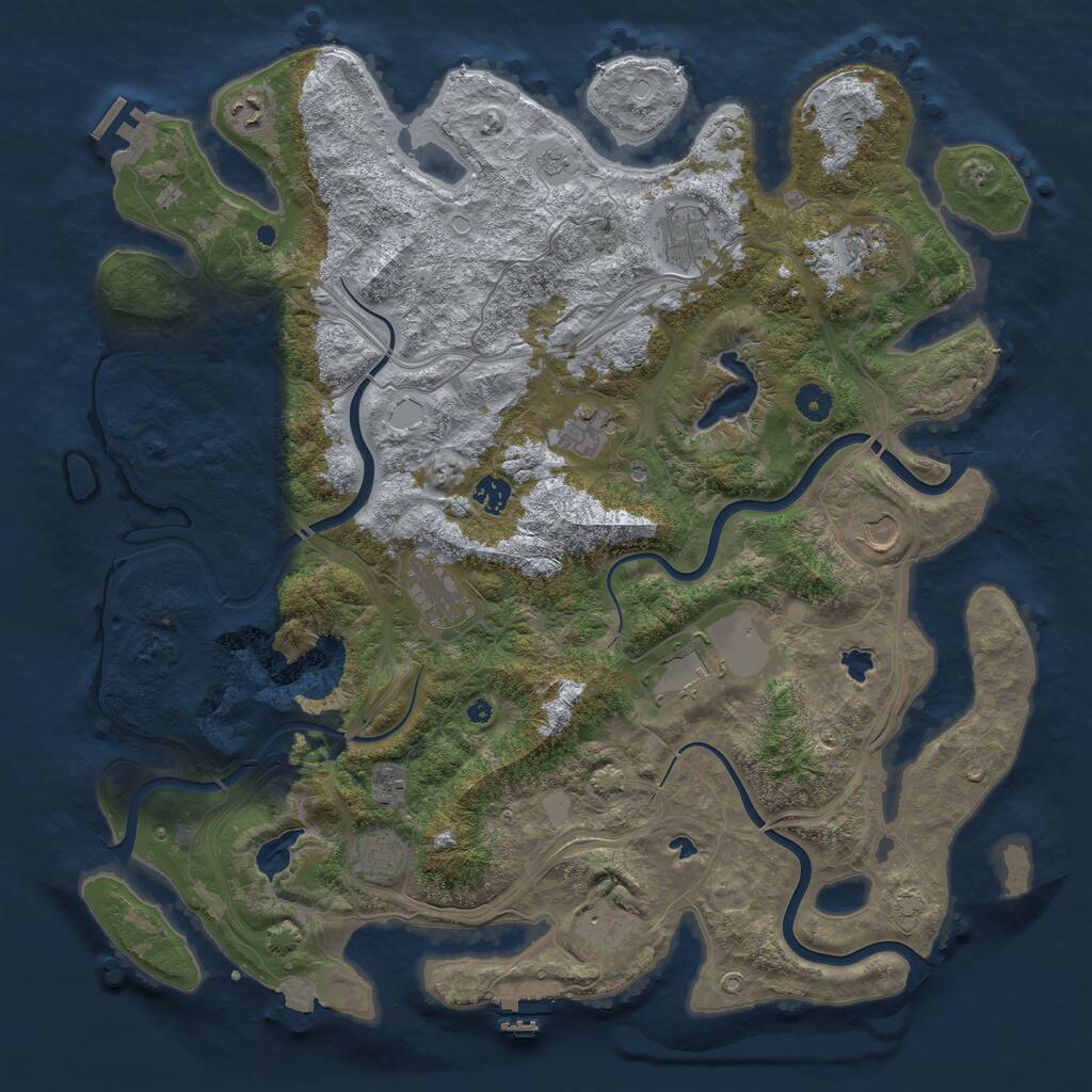 Rust Map: Procedural Map, Size: 4500, Seed: 226497458, 17 Monuments
