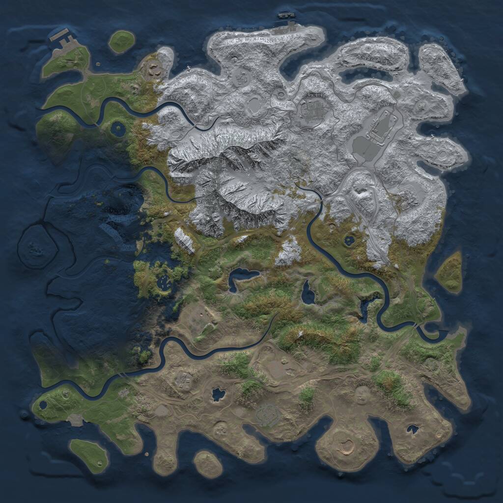 Rust Map: Procedural Map, Size: 5000, Seed: 146820, 16 Monuments