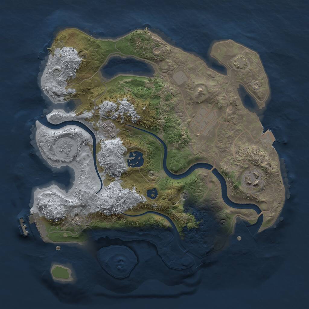 Rust Map: Procedural Map, Size: 2750, Seed: 1352937405, 9 Monuments