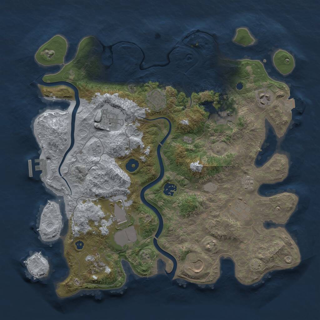 Rust Map: Procedural Map, Size: 3750, Seed: 768636, 15 Monuments
