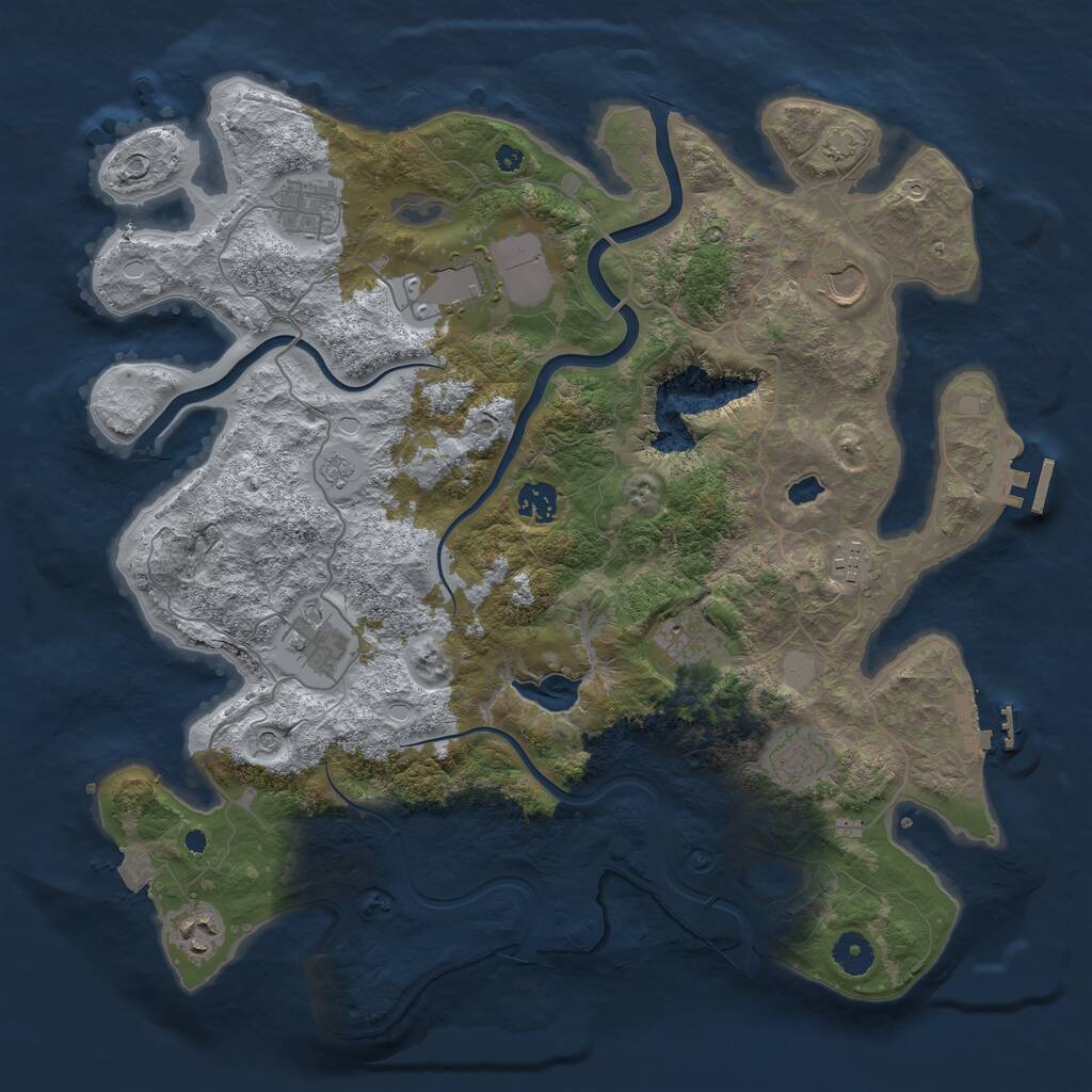 Rust Map: Procedural Map, Size: 4000, Seed: 981884, 15 Monuments