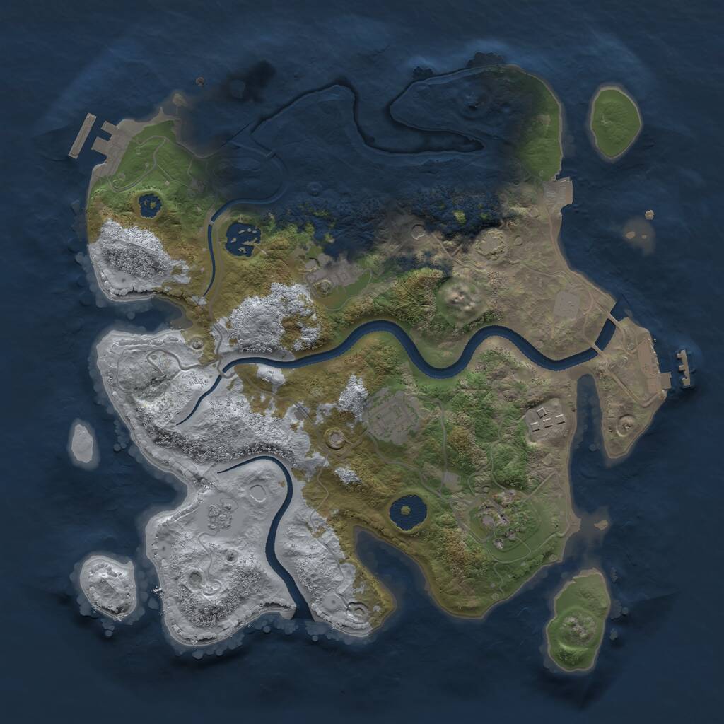 Rust Map: Procedural Map, Size: 3100, Seed: 115274, 11 Monuments