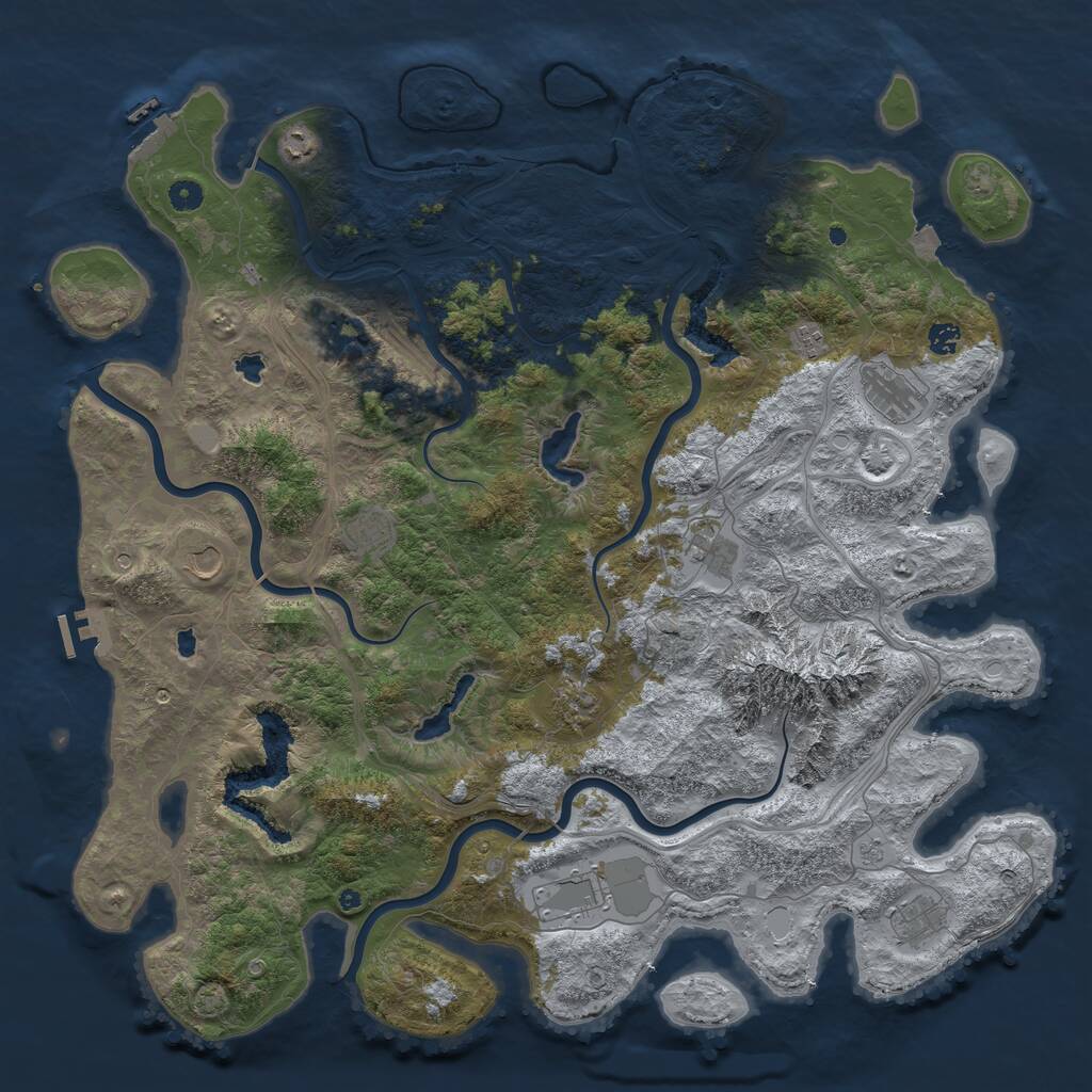 Rust Map: Procedural Map, Size: 5000, Seed: 505534, 17 Monuments