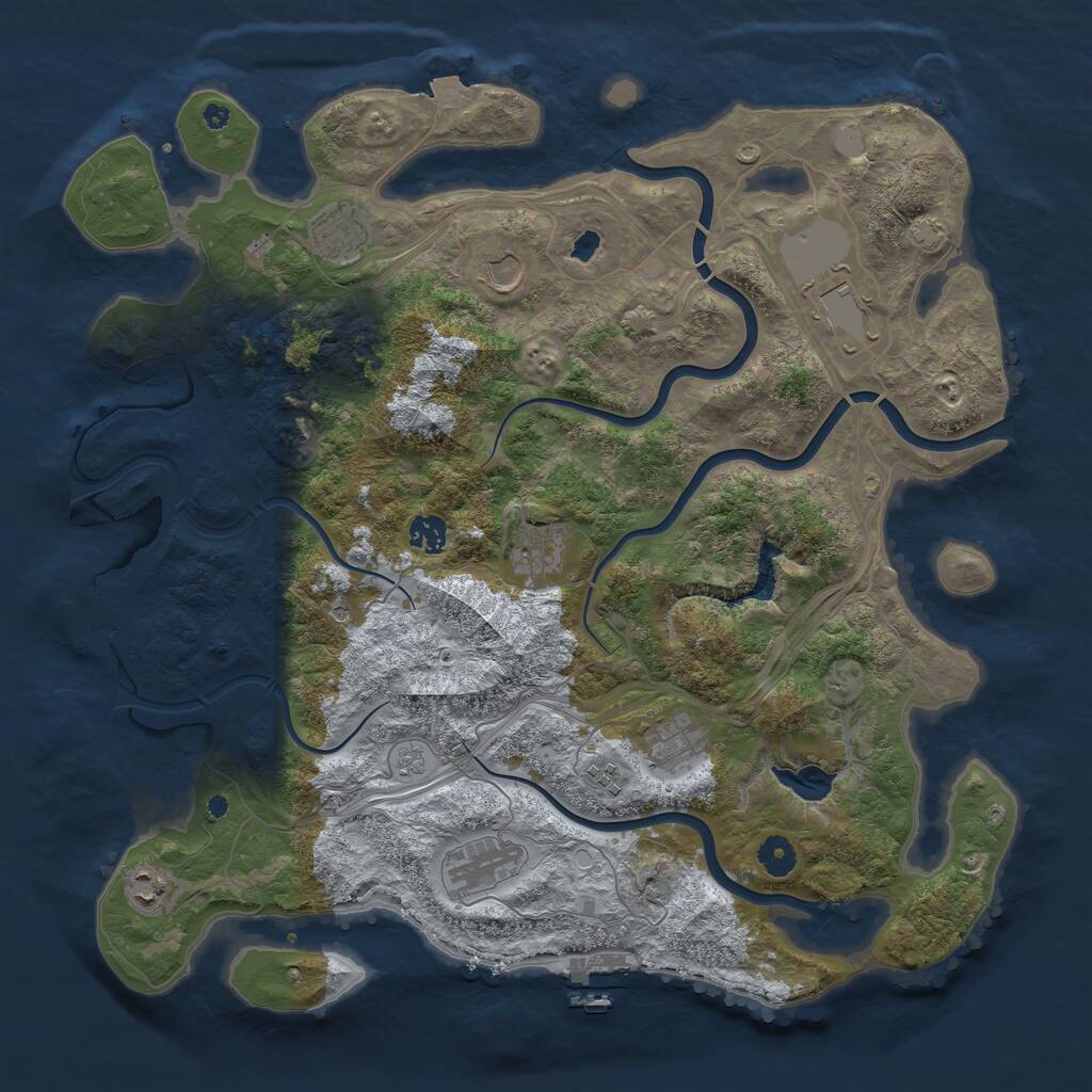 Rust Map: Procedural Map, Size: 4250, Seed: 513721, 15 Monuments