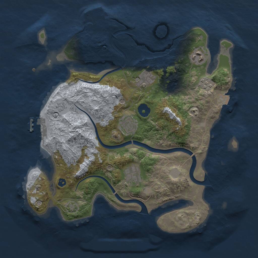 Rust Map: Procedural Map, Size: 3100, Seed: 354551, 11 Monuments