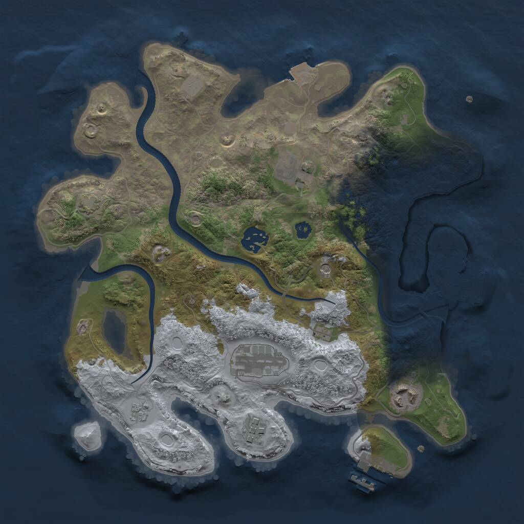 Rust Map: Procedural Map, Size: 3100, Seed: 686611, 11 Monuments