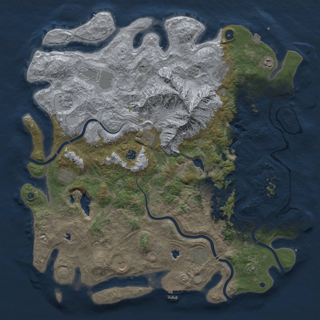 Rust Map: Procedural Map, Size: 5000, Seed: 24500, 17 Monuments