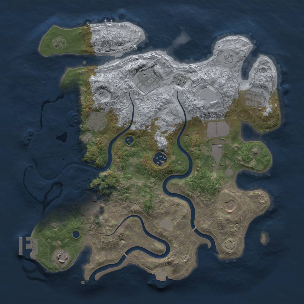 Rust Map: Procedural Map, Size: 3500, Seed: 39350541, 15 Monuments