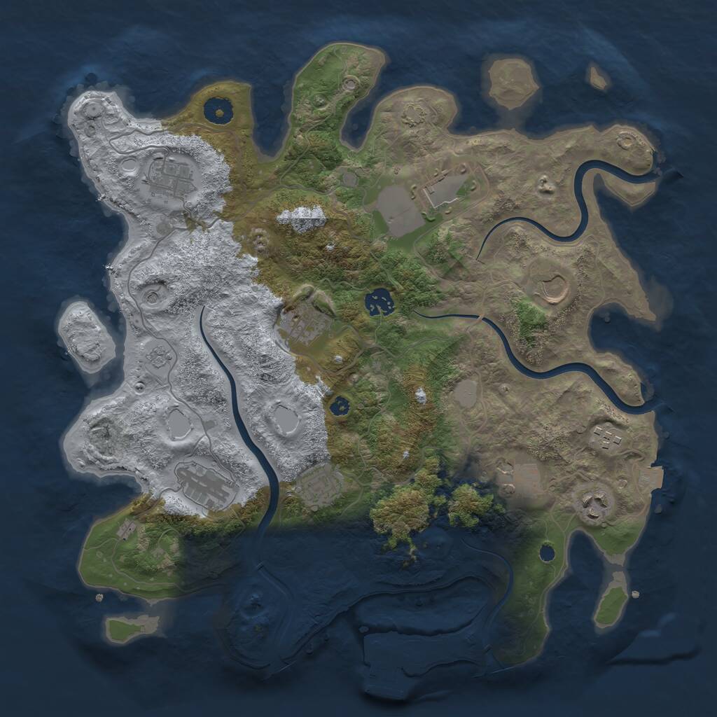 Rust Map: Procedural Map, Size: 3750, Seed: 561373, 15 Monuments