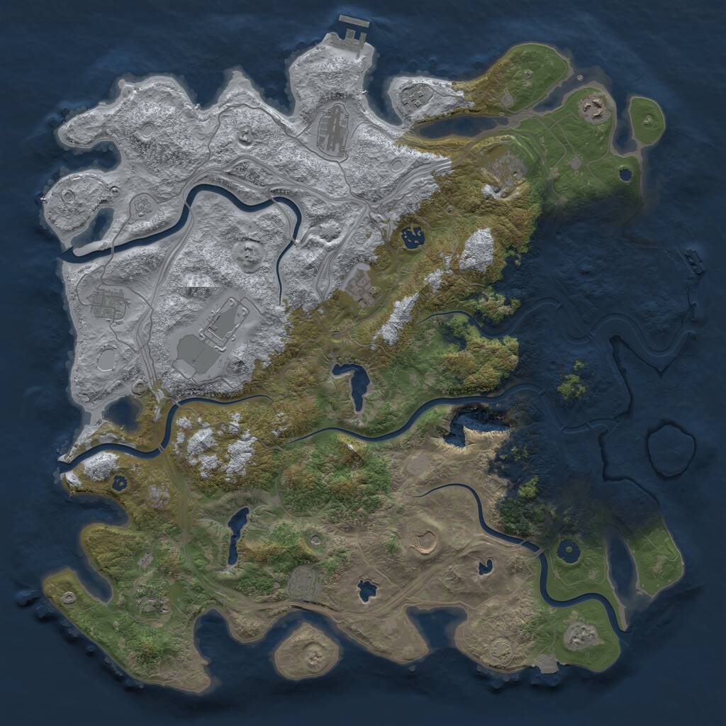 Rust Map: Procedural Map, Size: 4750, Seed: 456465, 17 Monuments