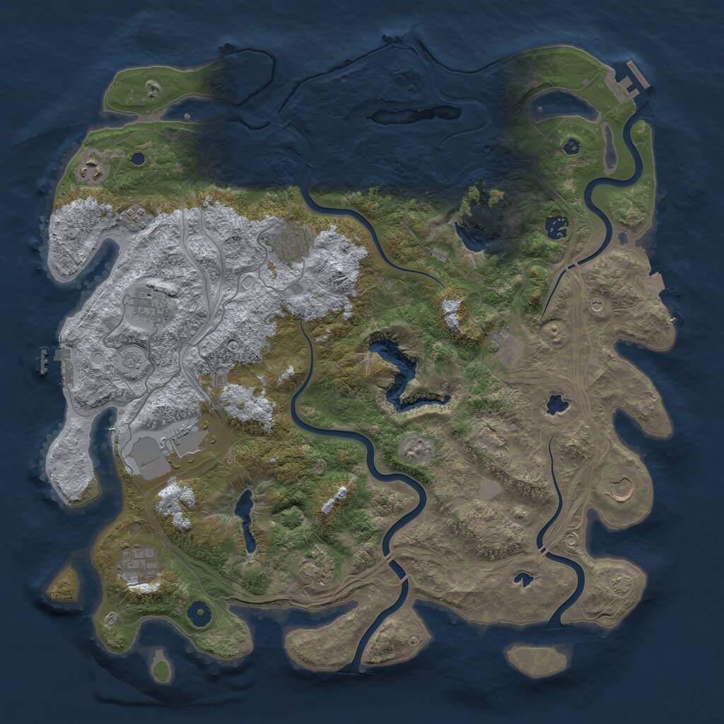 Rust Map: Procedural Map, Size: 4500, Seed: 505003, 16 Monuments